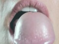 Close up sensual tongue blowjob