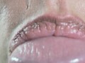 Close up sensual tongue blowjob