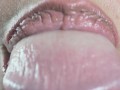 Close up sensual tongue blowjob