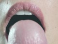 Close up sensual tongue blowjob