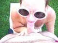 Public Dick Sucking - Missy Not Shy About Gobbling Uncut Cock