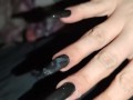 Long Nails Handjob with Black Long Nails Incredible Cumblast *Cum on Black Nails*