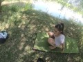 Amateur Nicole sucks, fucks, and gets covered in cum outdoors. POV!