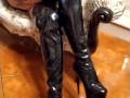 Goddess Domina Katrix dirty talk and posing in amazing latex outfit