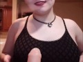 I want you to cum for my big boobs- goth pov dildo titfuck 