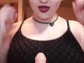 I want you to cum for my big boobs- goth pov dildo titfuck 
