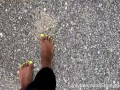 Ebony Domme Ballbusting in Public on her Foot Fetish Slave - POV - FULL