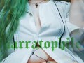 Goth BBW Smoking Weed in Fishnets and Blouse