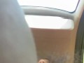 Flashing no panties pussy and tits while driving car. AMoteur milf public car masturbation. outdoor