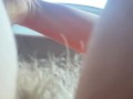 Flashing no panties pussy and tits while driving car. AMoteur milf public car masturbation. outdoor