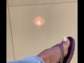 Goddess Kiffa - Sexy Exibicionism dangling with purple havaianas flip flops in the waiting room