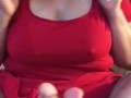 Chubby MILF plays with her spit and toes