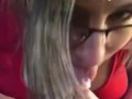 Chubby MILF plays with her spit and toes