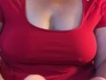 Chubby MILF plays with her spit and toes