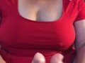 Chubby MILF plays with her spit and toes