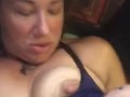 Happy birthday wishes to a special someone. My bra, and pussy are both wet! Erect nipple play