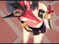 Kujou Sara masturbating at the hot springs - Genshin Impact Hentai.