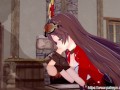 Genshin Impact - Amber Takes a Facial and Rides Dick