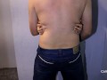 Grinding on leggings till he cums in his pants