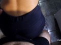 Grinding on leggings till he cums in his pants
