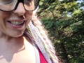 Nerdy Faery Wets Her Red Romper in The Woods