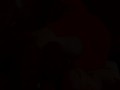 Hot footjob from brunette in red dress POV + slow mo cumshot