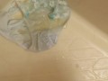 Pissing on light-blue panties!!