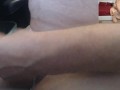 Pink stripped panties on a Guy with a vibrating pussy...juicy cumshot
