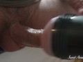 he jerks off with Fleshlight Sextoy and cums without hands with his pulsating cock.