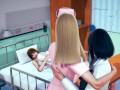 Doctor Fingering Nurse in Front of Patient At Hospital Room