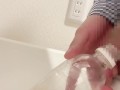【ペットボトルおしっこ】横からおしっこで沢山ペットボトルに出すイケメン社会人