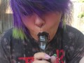 Smoking dildo blowjob and masturbation