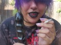 Smoking dildo blowjob and masturbation