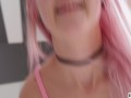 Pink hair, tight pussy, big tits and cute face - this girl deserves a creampie! - Eva Elfie