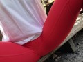 Nerdy Faery Piss in New Red Yoga Pants