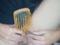 Egypt hijab girl wants to brush hair but fucks her creamy pussy with hair brush 