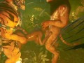 Tribe woman swallowing cum in the jungle 3D