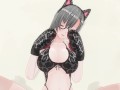 3D HENTAI Neko girl has a gorgeous orgasm and does AHEGAO