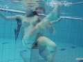 Big tits Katrin bouncing and floating underwater