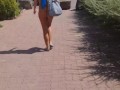 Cap d'Agde naked walk to the beach. BlowJob attempt :)