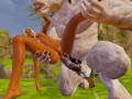 Sunny-Ловец пушистых Furry Получает в задницу конский член от монстра | сквирт