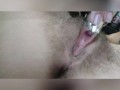 Close up playing with my wet hairy pussy