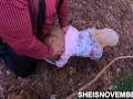 Dirty Knees For Step Dad In Grass Behind Mothers Back, Sheisnovember Outdoors Doggystyle 4k