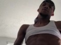 Snapchat: Bigpimpindonn |  Hot Guy Jacking Off His Thick Black Cock & Moans Sexy As Fuck!