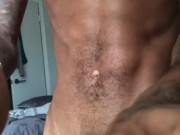 Snapchat: Bigpimpindonn |  Hot Guy Jacking Off His Thick Black Cock & Moans Sexy As Fuck!