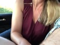 HOT BABE STROKING A COCK IN THE CAR 