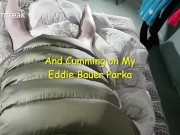 Secretly Humping Step Sisters Down Comforter and Cumming on My Shiny Down Jacket. Teaser Video