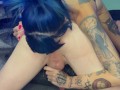 HOT TATTOO GIRL GIVES RIMJOB OF THE YEAR AND GETS CUM ALL OVER FACE! 