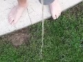 Fast morning pissing outside trying not to get caught