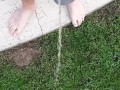 Fast morning pissing outside trying not to get caught